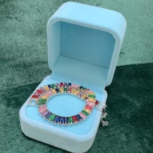 Silver Tone Mixed Zirconia Bracelet